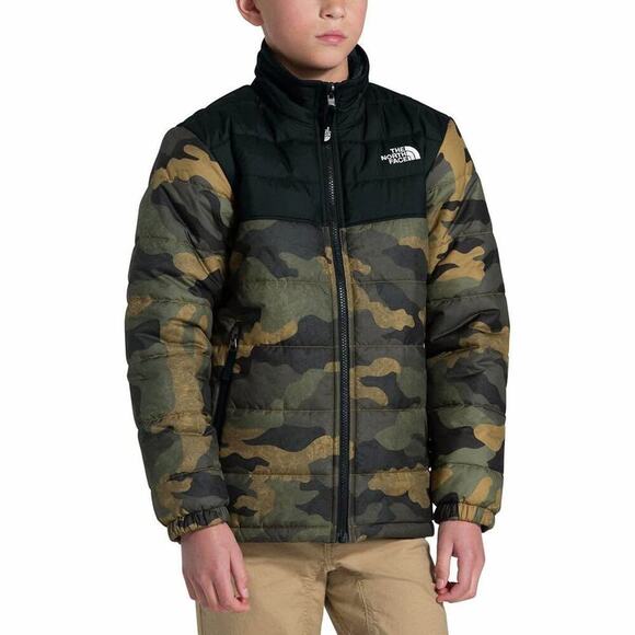 The North Face Boys Size Large 12 Reversible Camo Mount Chimborazo Fleece Jacket - Picture 1 of 5